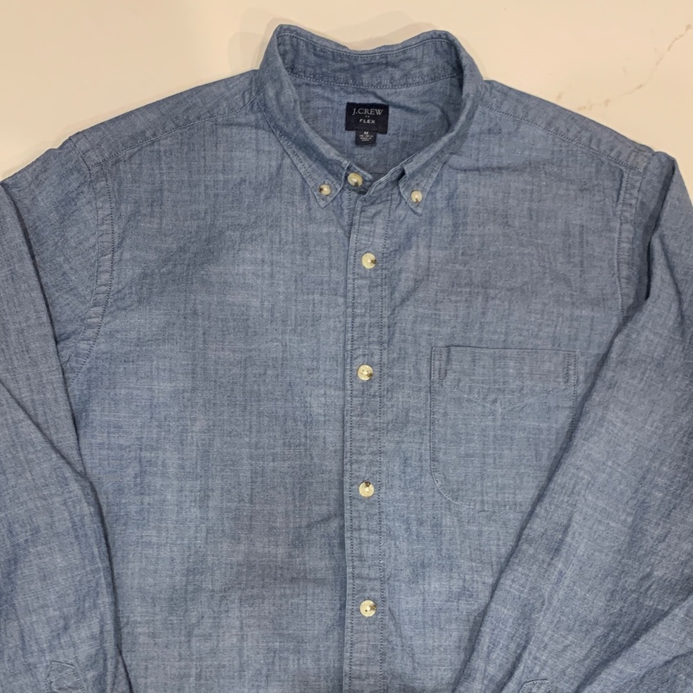 J. Crew Men's Light Blue Casual Button-Down Shirt M 15-151/2
